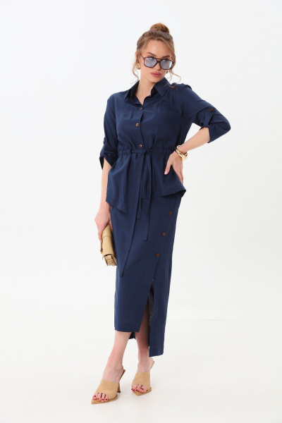 Жакет, юбка NikVa 980-1 индиго - фото 1