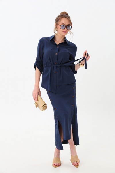 Жакет, юбка NikVa 980-1 индиго - фото 6