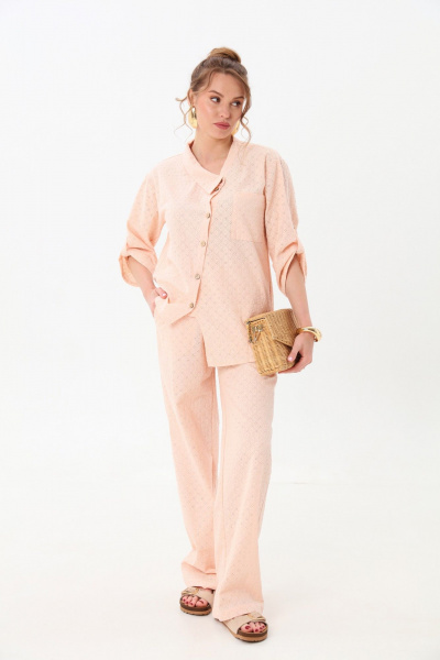 Брюки, жакет NikVa 901-8 пудра - фото 2