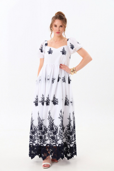 Платье NikVa 982-1 молоко_индиго - фото 6