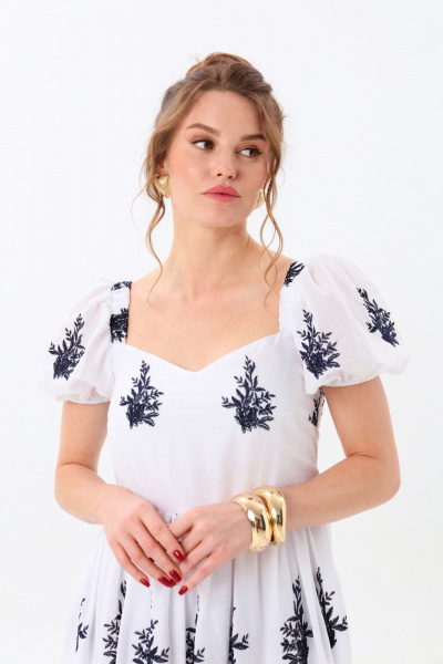 Платье NikVa 982-1 молоко_индиго - фото 7