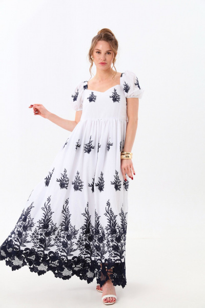 Платье NikVa 982-1 молоко_индиго - фото 1
