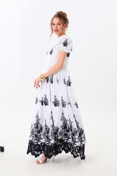 Платье NikVa 982-1 молоко_индиго - фото 4