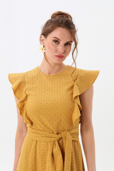 Платье NikVa 983-1 горчица - фото 5