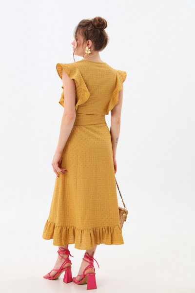 Платье NikVa 983-1 горчица - фото 7