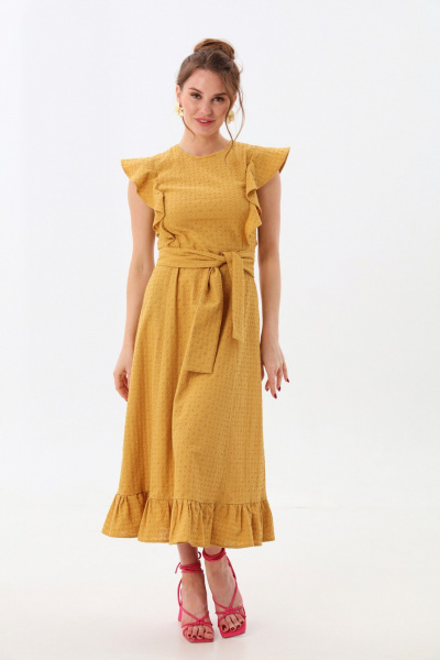 Платье NikVa 983-1 горчица - фото 6