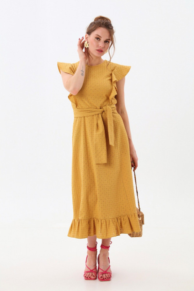 Платье NikVa 983-1 горчица - фото 4