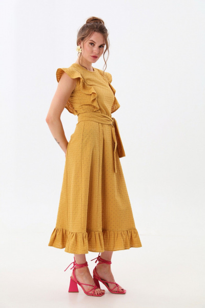 Платье NikVa 983-1 горчица - фото 3