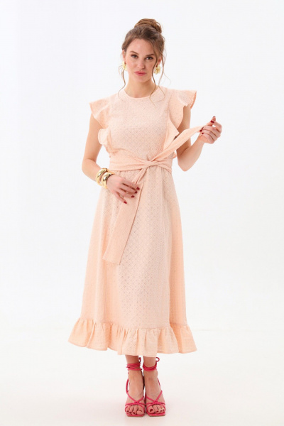 Платье NikVa 983-2 пудра - фото 2