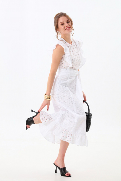 Платье NikVa 983-3 молоко - фото 4