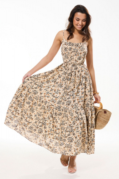 Платье Golden Valley 44178 бежевый - фото 1