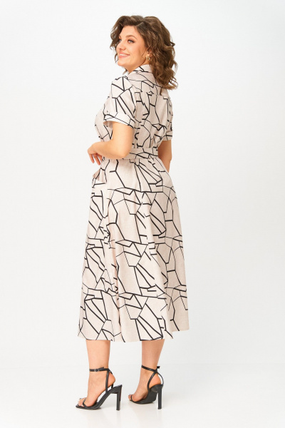 Платье Swallow 844.2 льняной_принт/черная_геометрия - фото 9