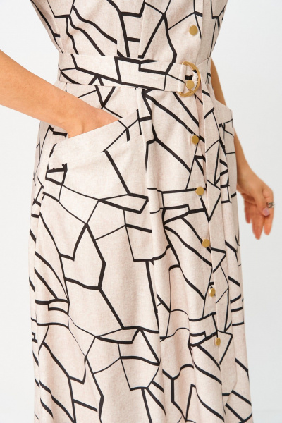 Платье Swallow 844.2 льняной_принт/черная_геометрия - фото 7