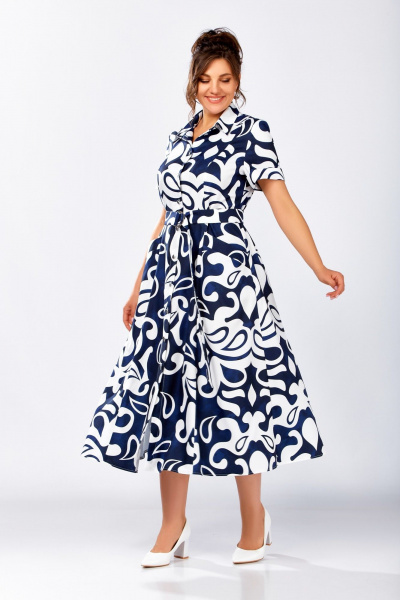 Платье Swallow 844.3 темно-синий/белый_принт - фото 4