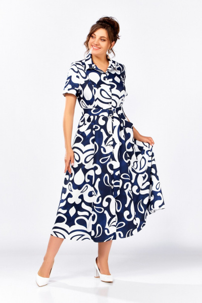 Платье Swallow 844.3 темно-синий/белый_принт - фото 3