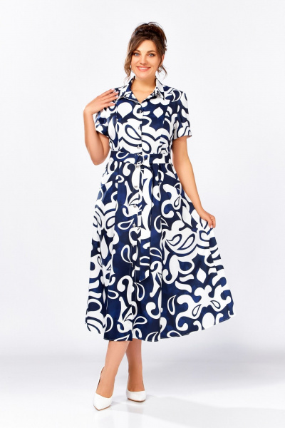 Платье Swallow 844.3 темно-синий/белый_принт - фото 2