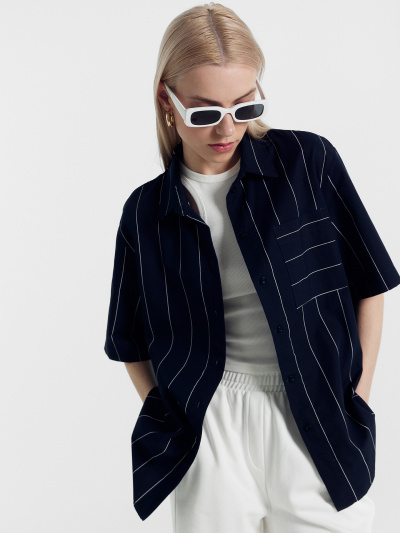 Рубашка Mark Formelle 112682/1/22/25987П-9 белая_полоска_на_т.синем - фото 28