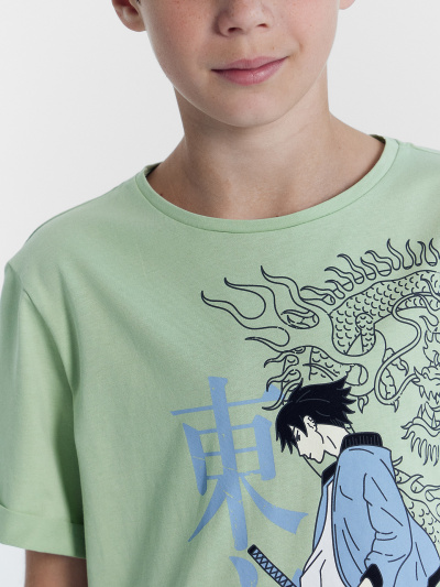 Футболка Mark Formelle 113421/24-27793П-0 пыльно_зеленый_печать_Печать - фото 42