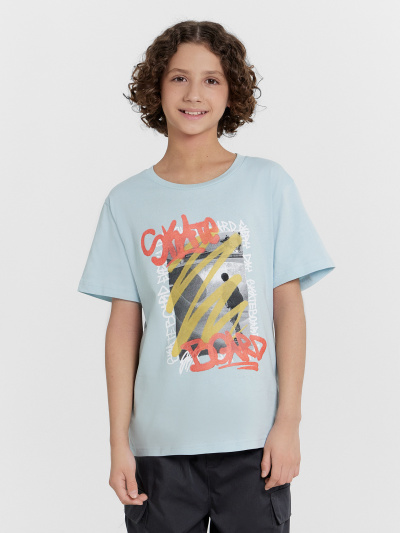 Футболка Mark Formelle 113433/24-26095П-0 голубая_дымка_печать_3_сл_на_пол - фото 45