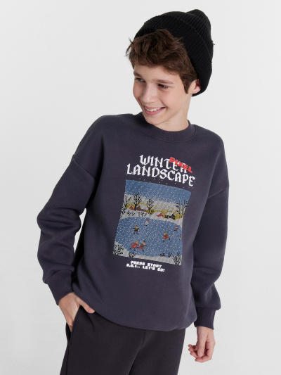 Свитшот Mark Formelle 123437/1/24-27870П-7П графит_печать_3_сл_на_пол - фото 16