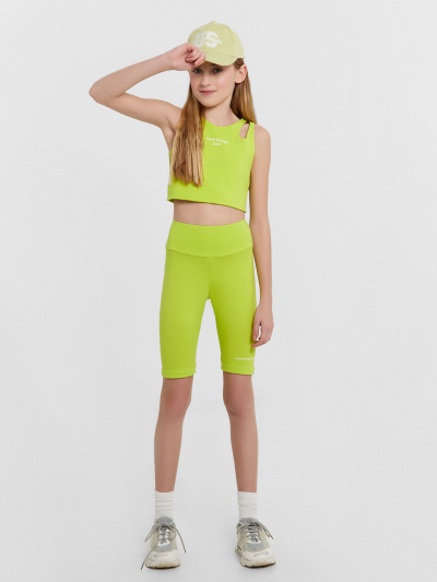 Велосипедки, топ Mark Formelle 397748/24-32371П-5 зеленый_лайм_печать_2_сл_на_пол_2_сл_на_ЛВ_дет_шорт - фото 120