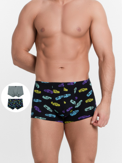 Трусы Mark Formelle 411216-2/25-5149П-5 машинки_на_черном_серый_меланж_4348_F - фото 100