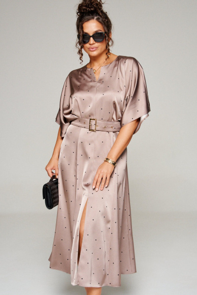 Платье Beautiful&Free 6342 какао+горох - фото 5
