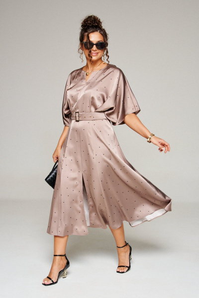 Платье Beautiful&Free 6342 какао+горох - фото 4