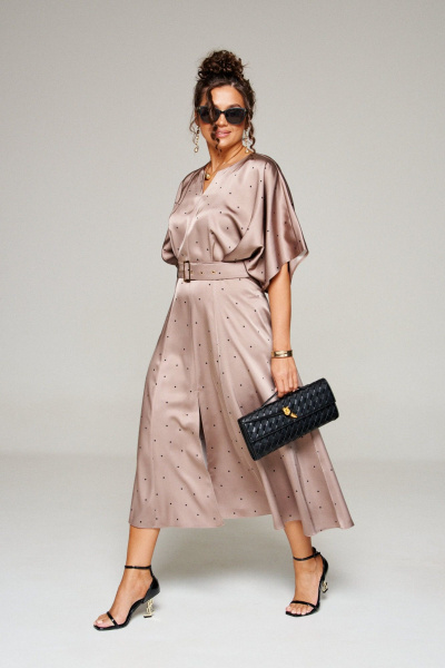 Платье Beautiful&Free 6342 какао+горох - фото 1