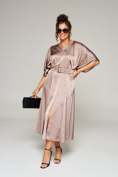 Платье Beautiful&Free 6342 какао+горох - фото 2