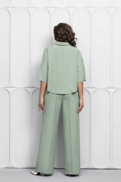 Блуза, брюки Gold Style 2623 бело-зеленый - фото 5