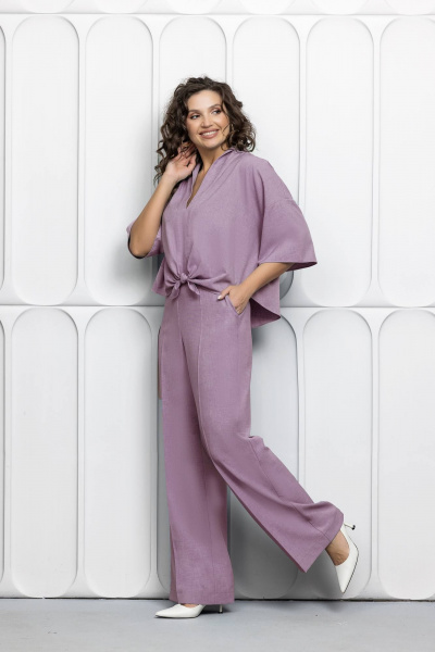 Блуза, брюки Gold Style 2623 серо-лиловый - фото 6