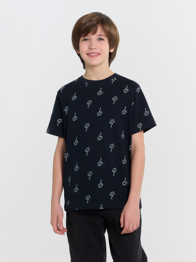 Футболка Mark Formelle 113379-2/25-37883П-0 голубая_дымка_пальмы_на_т.синем_2_сл_1изд_печ_на_ - фото 13