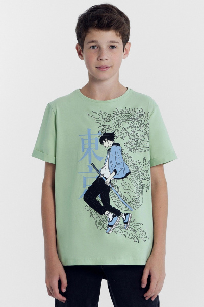 Футболка Mark Formelle 113421/24-27793П-0 пыльно_зеленый_печать_Печать - фото 1