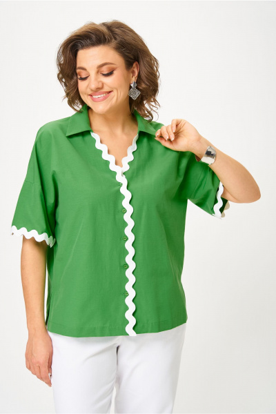Блуза Andina city 5037-25 зелёный - фото 5