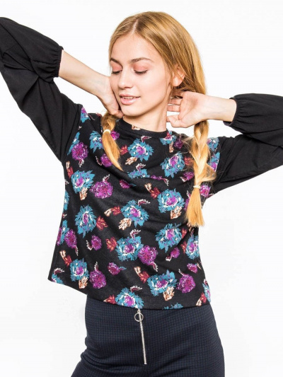 Джемпер Mark Formelle 122428/19-6116-7 цветы_на_черном - фото 9
