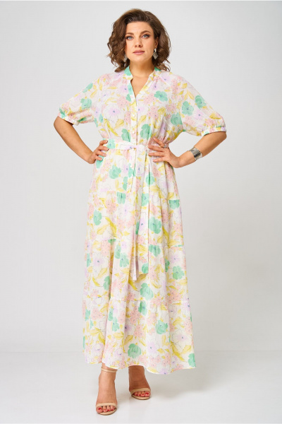 Платье Andina city 8037-25 молочный_принтом - фото 10