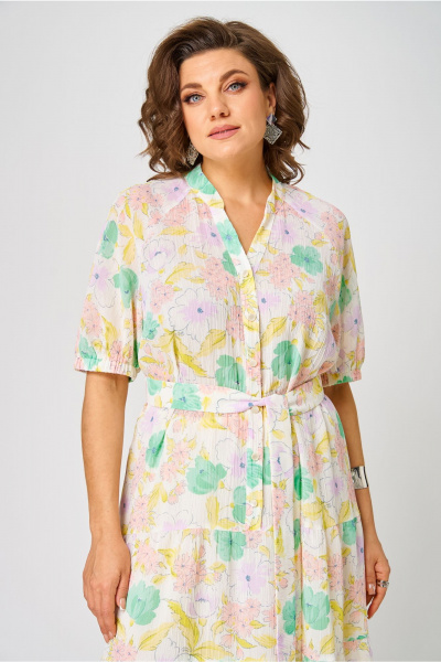 Платье Andina city 8037-25 молочный_принтом - фото 9