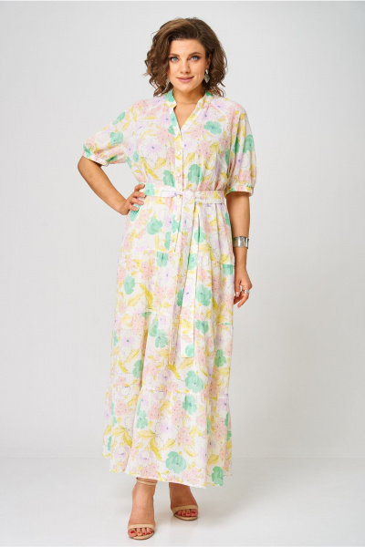 Платье Andina city 8037-25 молочный_принтом - фото 8