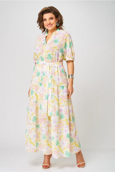 Платье Andina city 8037-25 молочный_принтом - фото 6