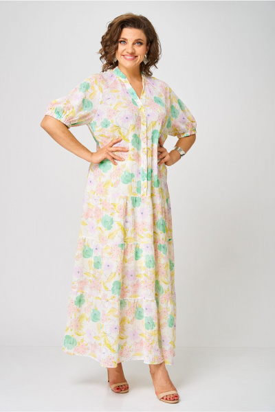 Платье Andina city 8037-25 молочный_принтом - фото 5