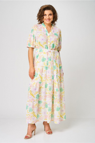 Платье Andina city 8037-25 молочный_принтом - фото 1