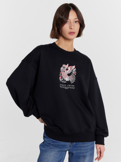 Свитшот Mark Formelle 122919/1/24-30074П-7 черный_печать_3_сл_на_пол_2_сл_на_спинке - фото 35