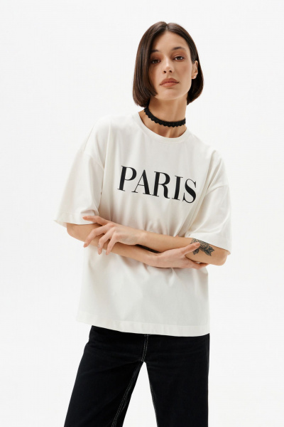 Футболка 10DENCY 23335 молочный/черный - фото 2