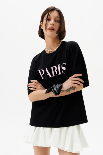 Футболка 10DENCY 23335 черный/розовый - фото 1