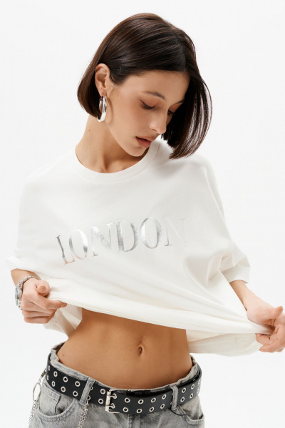 Футболка 10DENCY 23337 молочный/серебристый - фото 3