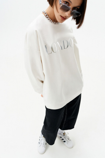 Свитшот 10DENCY 23338 молочный/серебро - фото 6