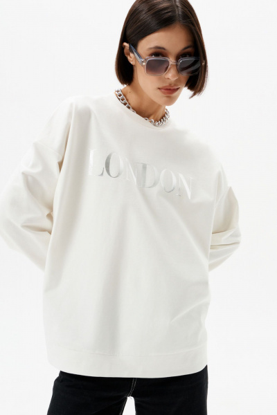 Свитшот 10DENCY 23338 молочный/серебро - фото 3