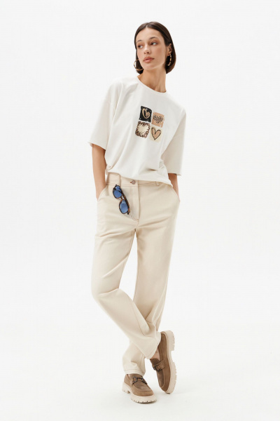 Футболка 10DENCY 23467 молочный/мокко - фото 1