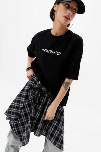 Майка 10DENCY 23470 черный/молочный - фото 4